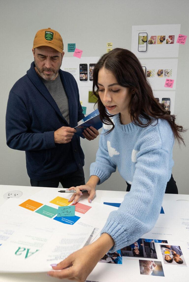 Agency staff offering creative services work