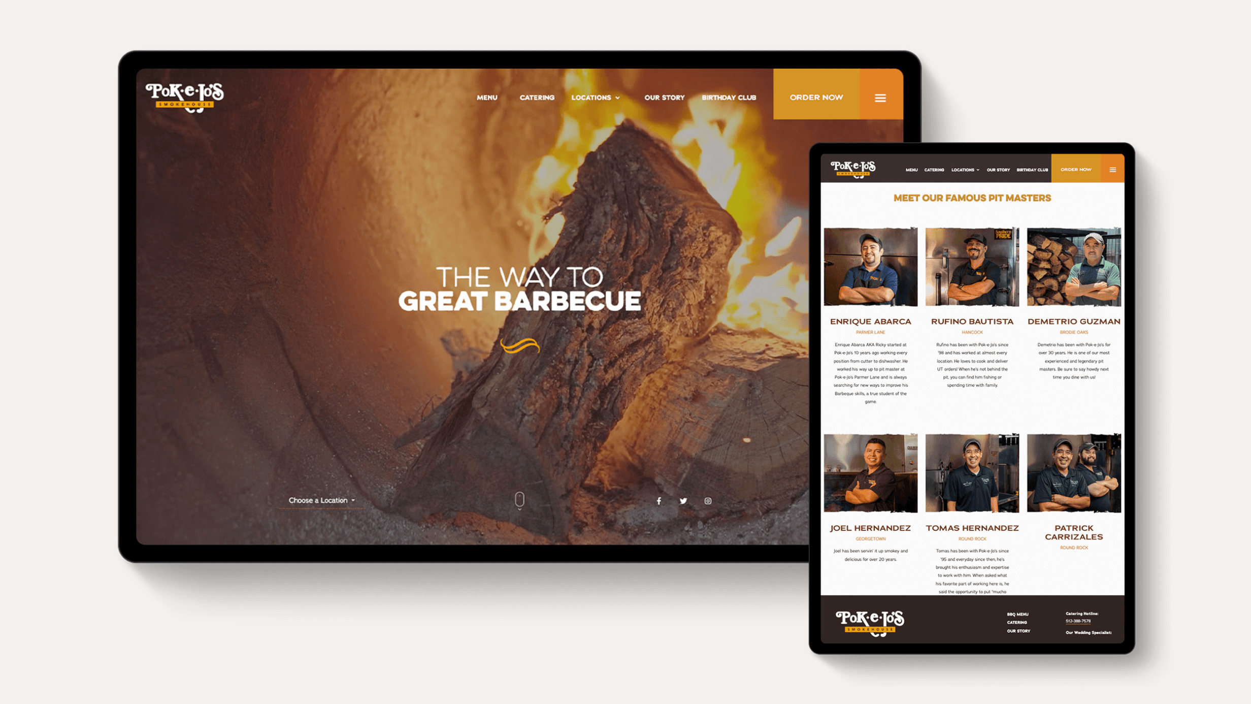 Showcase of Pok-e-jos website on Tablet